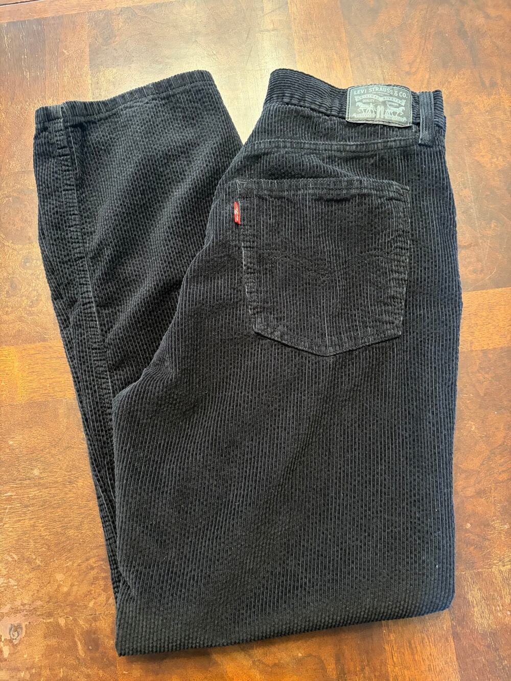 Levi’s Black Corduroy Pants Mens W30 L30 5-Pocket Preowned